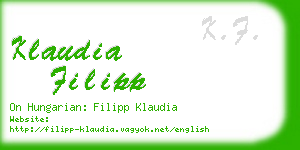 klaudia filipp business card